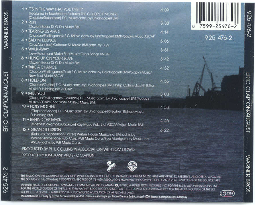 Eric Clapton  AugustBack